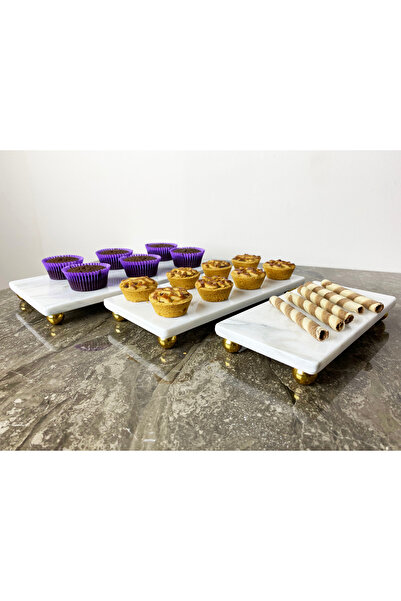 Modestmar Gold Top White Marble 3 Piece Presentation Set