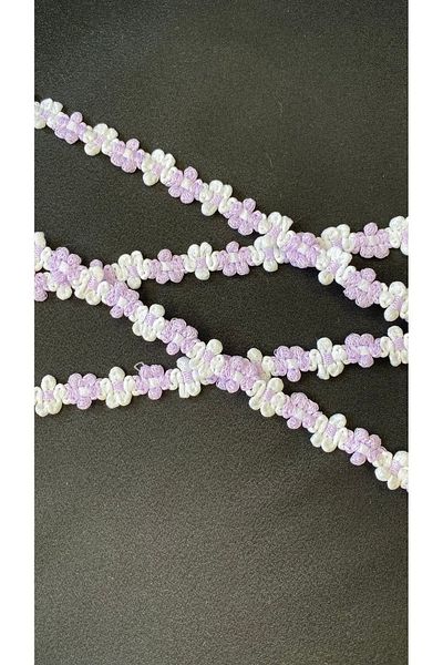 Ozpas Lilac-White Stripe Flower - 1 Cm, 3 Mt.