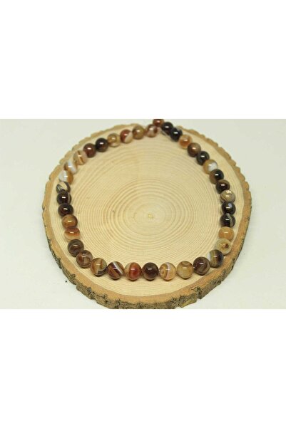 Yasamtohumu 10mm polu-niz narukvice dužine 18cm od ahat kamenja (23605)