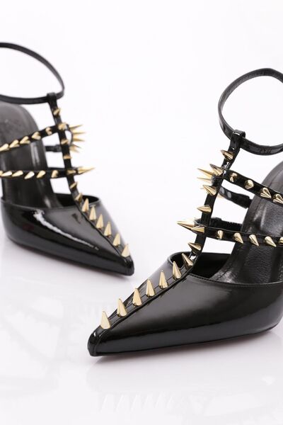 DGN Pantofi de seară pentru femei din piele lacuită neagră - 564521085