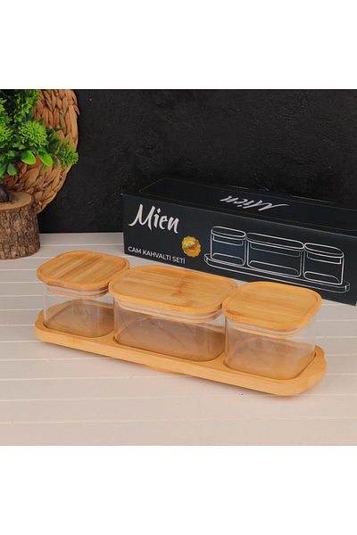 MİEN Mien 3-Piece Borosilicate Glass Breakfast Set