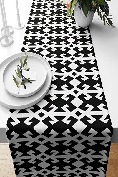 uygun dekor Țesătură rezistentă la pete cu model geometric alb-negru pentru s...