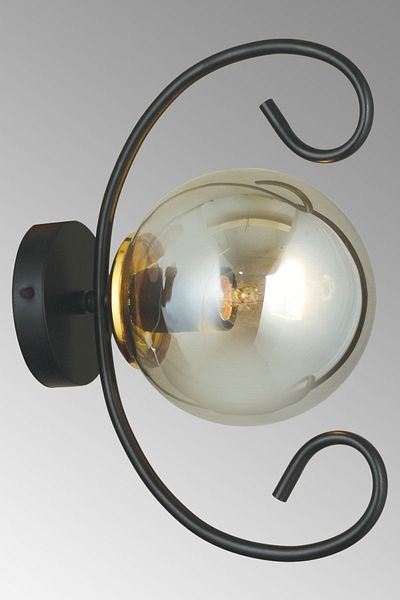SONSUZ AYDINLATMA&AVİZE Black Violet Smoked Glass Modern Sconce
