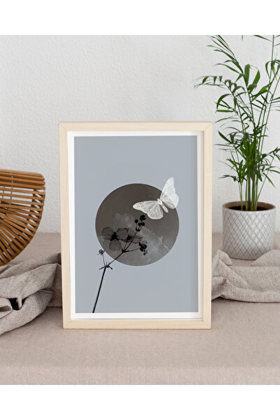 Ayışığı Dizayn Boemsko-nordijski vintage mesečev poster sa prirodnim drvenim ...