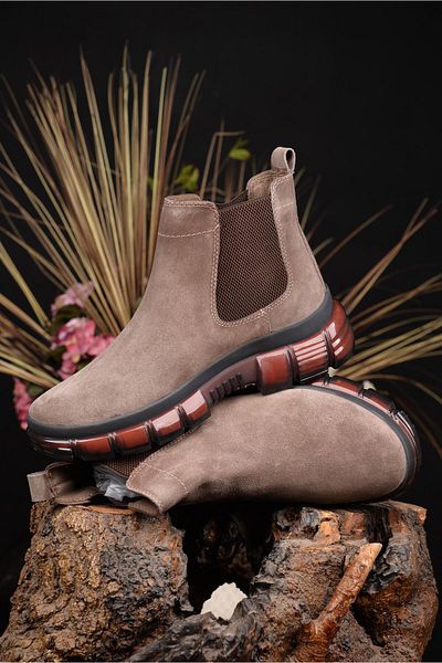 MARCOMEN Ανδρικές μπότες Casual Chealsea - Mink Suede, 100% γνήσιο δέρμα, εγγύηση σταθερότητας και κομψότητας