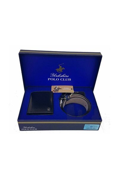 Yorkshire Polo Club Polo Yorkshire 869 Leather Wallet Belt 2 Piece Groom's Hood Dowry Set