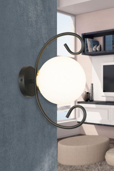 SONSUZ AYDINLATMA&AVİZE Black Violet White Glop Glass Modern Sconce