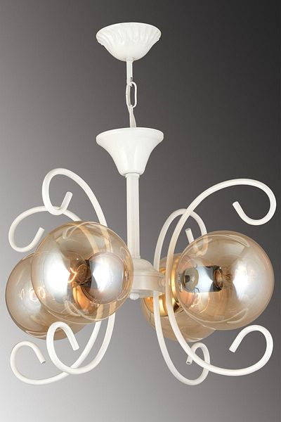SONSUZ AYDINLATMA&AVİZE Violet White 4-Piece Honey Globe Glass Modern Luxury Chandelier