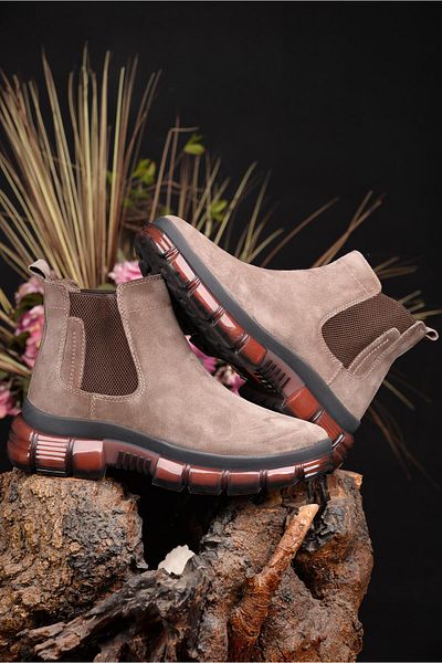 MARCOMEN Ανδρικές μπότες Casual Chealsea - Mink Suede, 100% γνήσιο δέρμα, εγγύηση σταθερότητας και κομψότητας