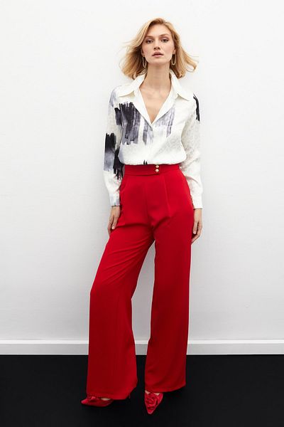 Sateen Casual Patterned Black Shirt