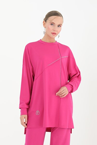 Puane VİSKON KUMAŞ ÖNÜ TAŞLI TESETTÜR TUNİK