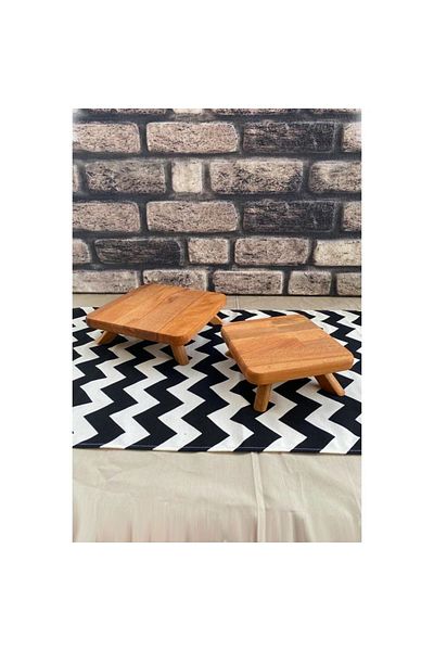 inwood İnwood 2-Piece Wooden Serving Plate with Feet