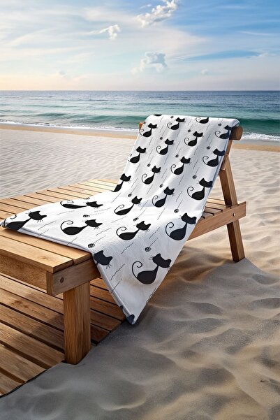 Walltage 75cm X 150cm Sweet Cat Beach Towel