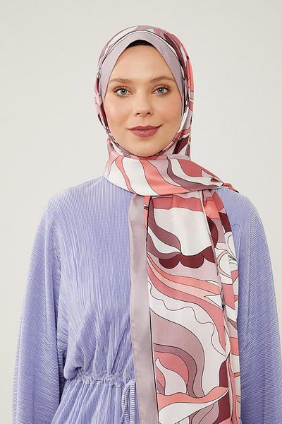 Levidor Angel Patterned Lilac Abstract Flower Shawl