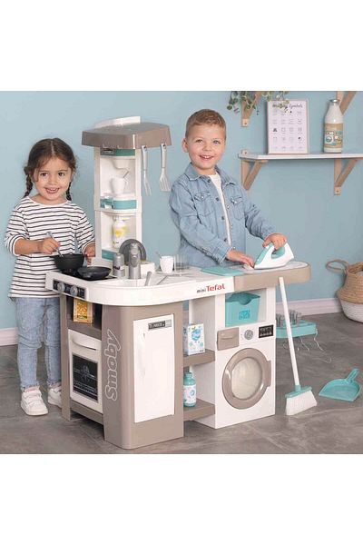 Smoby 2in1 Sound Washing Machine Kitchen Set