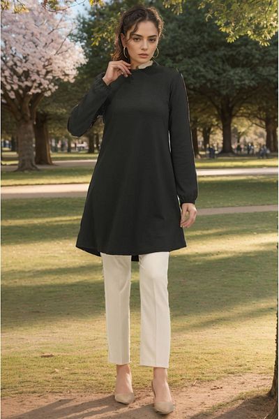 RESPİRO Soft Draped Plain Seasonal Tunic
