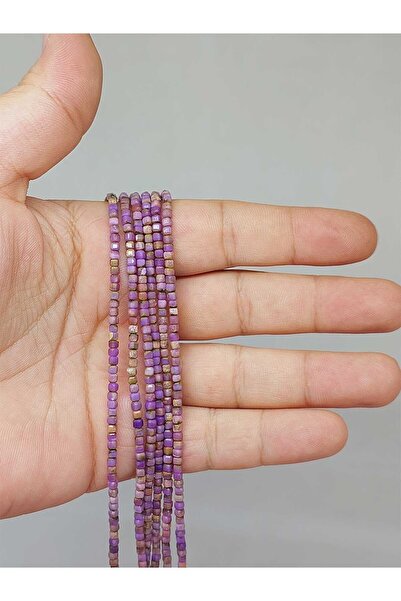 Yasamtohumu Piatra de lepidolit în formă de cub - 2 mm lungime, 17 cm lungime...