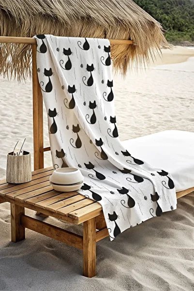 Walltage 75cm X 150cm Sweet Cat Beach Towel
