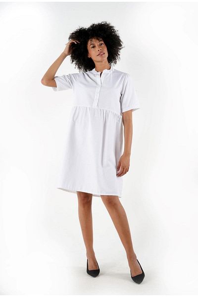 ALEXANDERGARDI Rochie confortabilă cu guler cu nasturi - B24-384 00