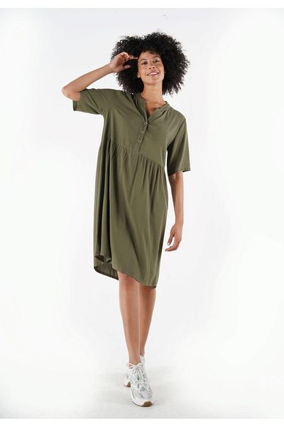 ALEXANDERGARDI Rochie confortabilă cu guler cu nasturi - B24-384 00