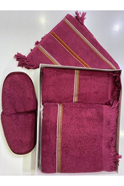 Ladik Pamuk Havlu Seti  (Traş Havlusu + Yüz Havlusu + Banyo Havlusu+ Terlik) ...