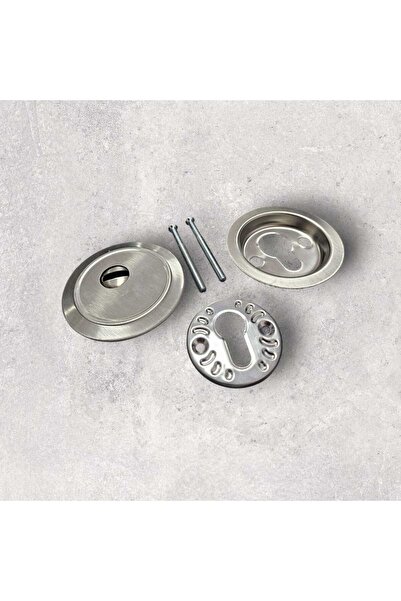 BY DORA DİZAYN Çelik Kapı Yuvarlak Lüx Saten Rozet Tas (Barel Rozeti)