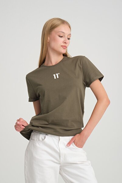 Kallisto T-shirt Crew Neck Khaki - 100% βαμβάκι, διπλωμένο μανίκι