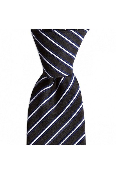 1001 Kravat Black Striped 7.5 cm Wide Silk Tie