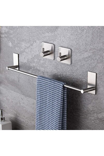 Zift Unique Paslanmaz Çelik Havluluk & 2 Adet Bornoz Askısı - 45cm Havluluk,h...