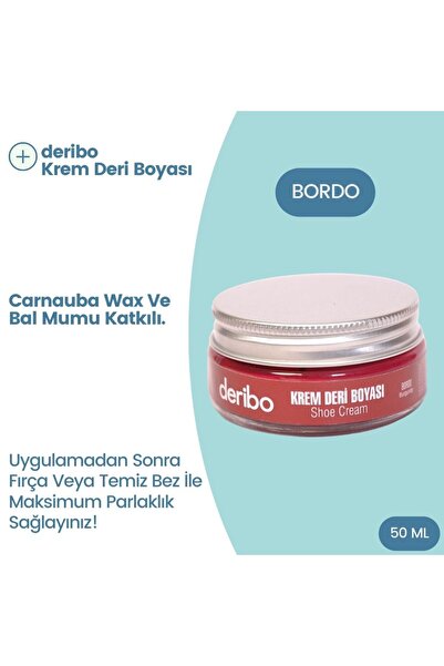 deribo Krem Deri Ayakkabı Boyası. Bordo. 50ml