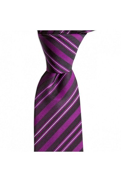 1001 Kravat Fuchsia Striped 7.5 cm Wide Silk Tie