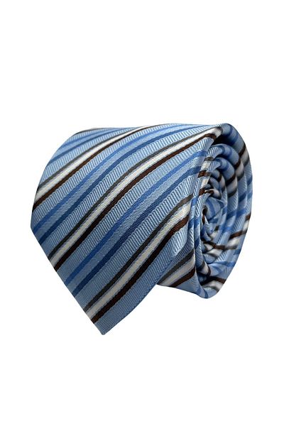 1001 Kravat Blue Striped 8 cm Wide Tie