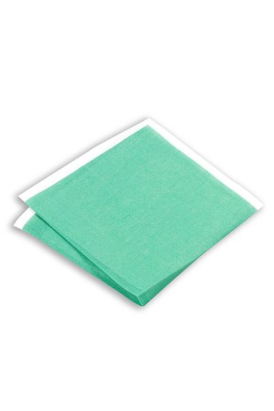 1001 Kravat Green Colored Linen Pocket Handkerchief in 33x33 cm Sizes