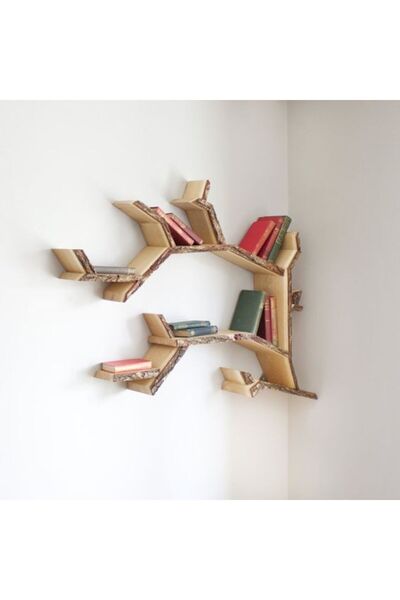 HİKİOE Ert Model Ağaç Dalı Raf Kitaplık