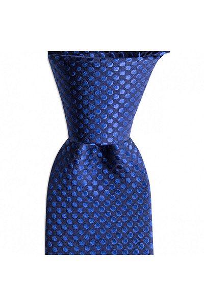 1001 Kravat Navy Blue Patterned 7.5 cm Wide Silk Tie