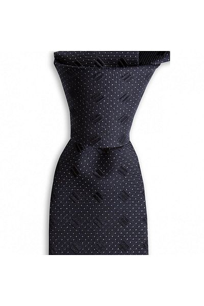 1001 Kravat Black Patterned 7.5 cm Wide Silk Tie