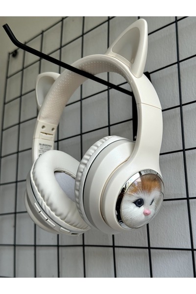 peakaks Kablosuz Bluetooth 5.0 Renkli Işıklı Kedi Figürlü Mikrofonlu Kulaklık...