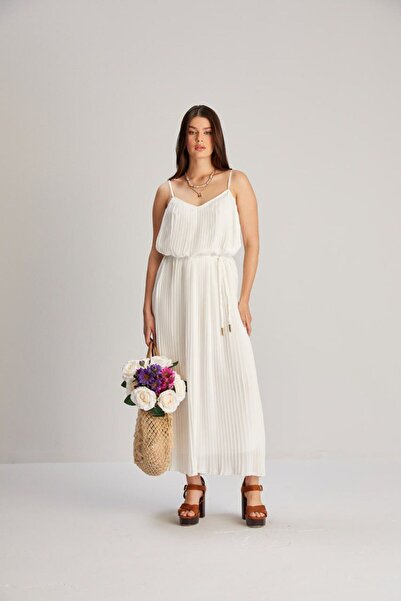 Oyer Moda Rochie plisată cu bretele șic pentru femei