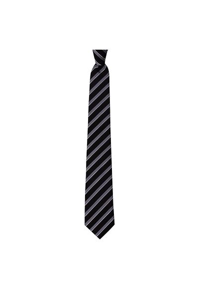 1001 Kravat Gray Striped 8 cm Wide Tie