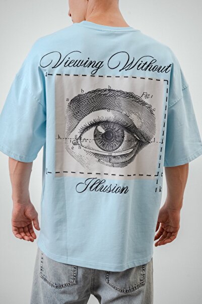 Respire Baby Blue - Illusion Printed Short Sleeve T-Shirt