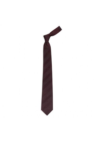 1001 Kravat Claret Red Striped 8 cm Wide Silk Tie