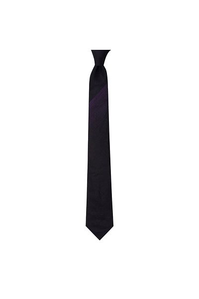 1001 Kravat Lilac Panel Patterned 7 cm Wide Silk Tie