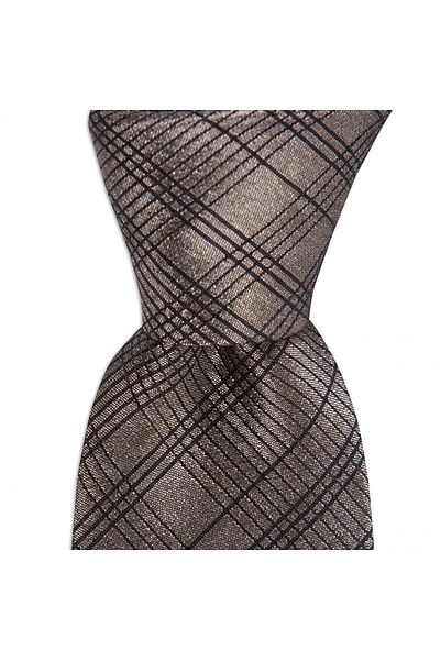 1001 Kravat Bronze Color Patterned 8 cm Wide Silk Tie