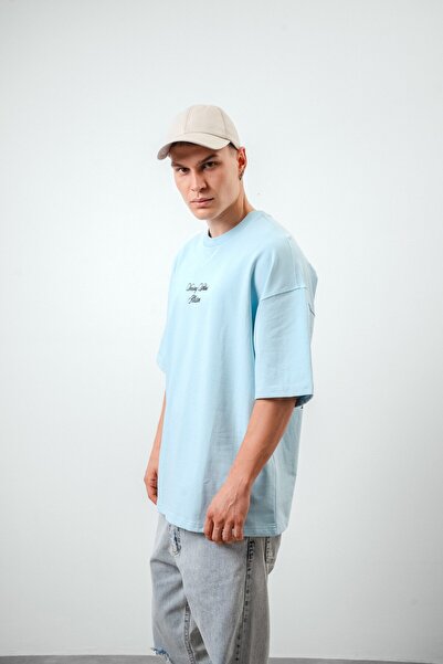 Respire Baby Blue - Illusion Printed Short Sleeve T-Shirt