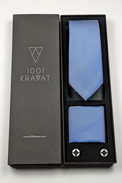 1001 Kravat Men's Gift Set - With Handkerchief, Tie and Cufflinks