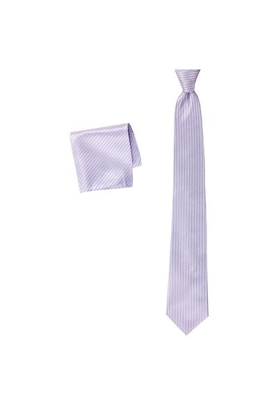 1001 Kravat Thin Blue Striped 8 cm Wide Tie with Handkerchief