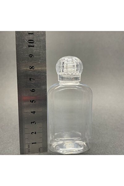 Pause Art Home 50 CC PET KOLONYA ŞİŞE - KRİSTAL KAPAKLI KOLONYA TIPALI - 50 ML PLASTİK KOLONYA ŞİŞESİ YASSI 25 ADET
