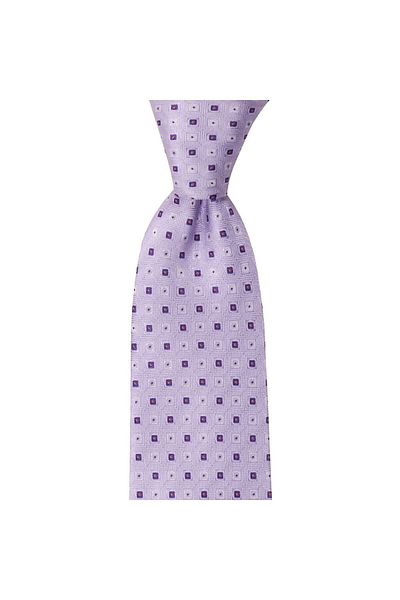 1001 Kravat Lilac Patterned 8 cm Wide Tie with Handkerchief