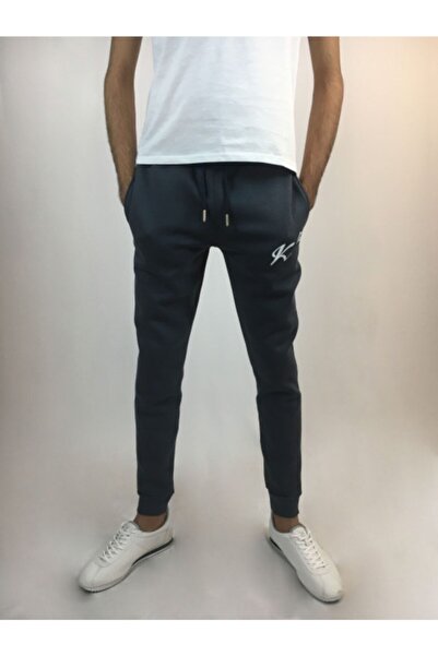 Kallisto Partea de jos a treningului pentru bărbați afumat, din bumbac, cu 3 fire, slim fit