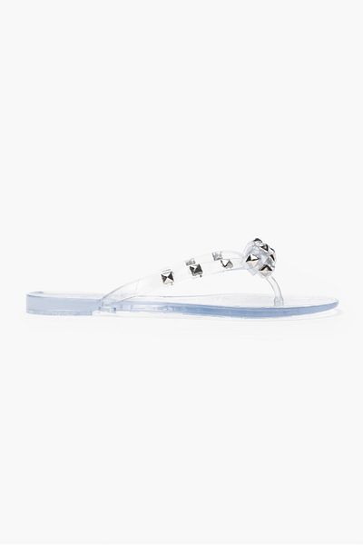 NİŞANTAŞI SHOES Papuci de damă cu talpă plată cu fundă cu detaliu din piatră mată transparentă Echo